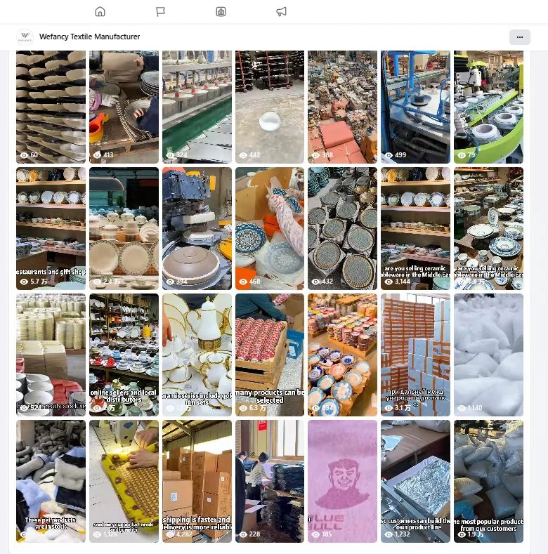 陶瓷产品账号案例的社媒账号截图